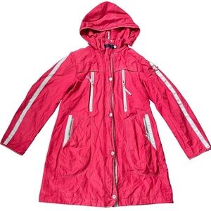 Junge Denmark Red Hooded Jacket Coat Size 42 Women's